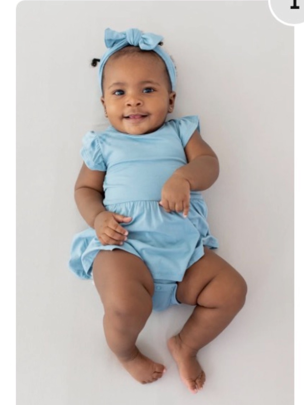 Kyte Baby dusty blue twirl bodysuit dress 2T
